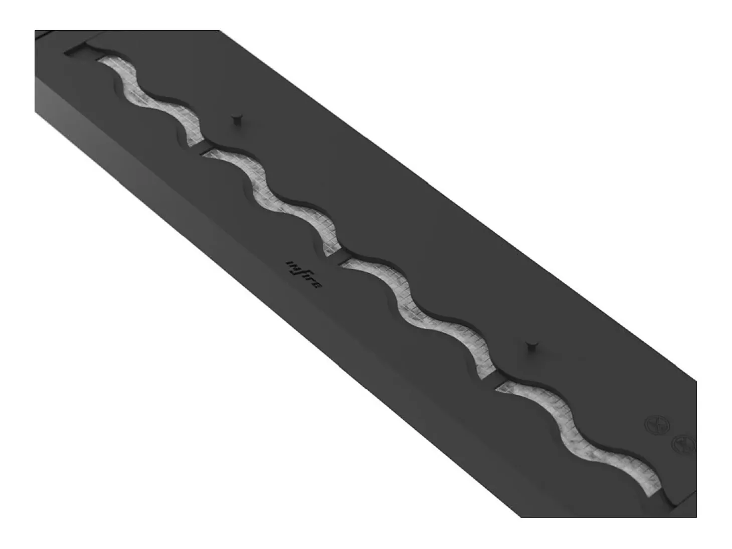 Queimador de bioetanol embutido em aço inoxidável preto de 4 lt 100cm