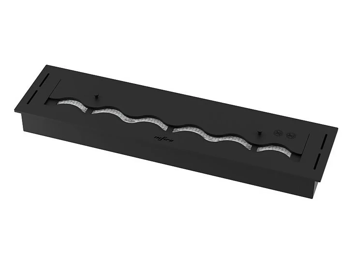 Queimador de bioetanol preto embutido de 80 cm em aço inoxidável, 3 lt
