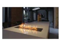 Queimador de bioetanol preto embutido de 50 cm em aço inoxidável, 1 lt