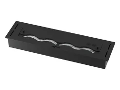 Queimador de inserção de bioetanol preto embutido de 1,2 litros em aço inoxidável 60cm