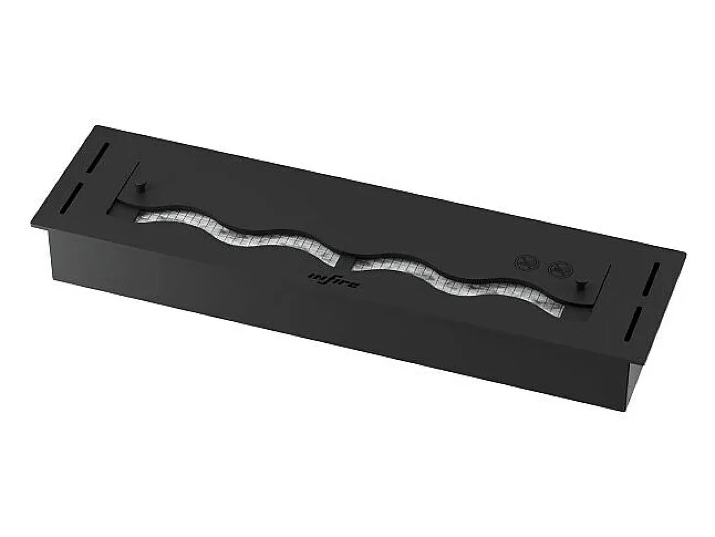 Queimador de inserção de bioetanol preto embutido de 1,2 litros em aço inoxidável 60cm