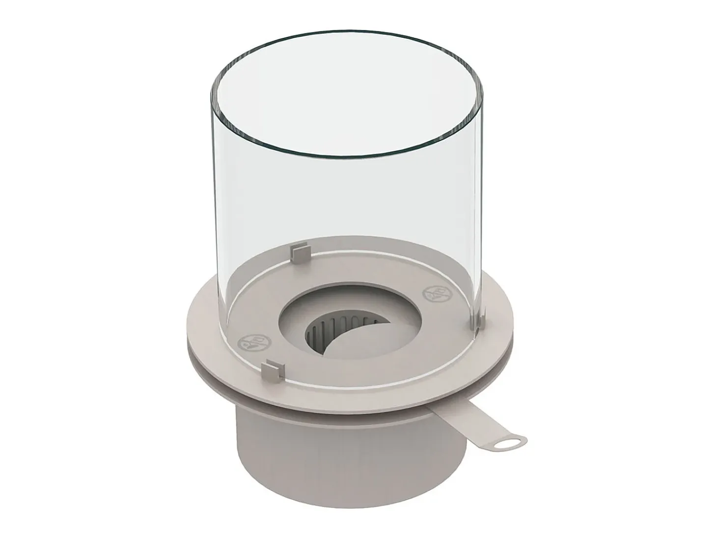 Queimador redondo com vidro para lareira a bioetanol, biolareira em aço inox 1,5 lt d.25