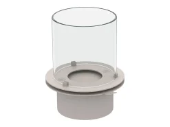 Queimador redondo com vidro para lareira a bioetanol, biolareira em aço inox 1,5 lt d.25