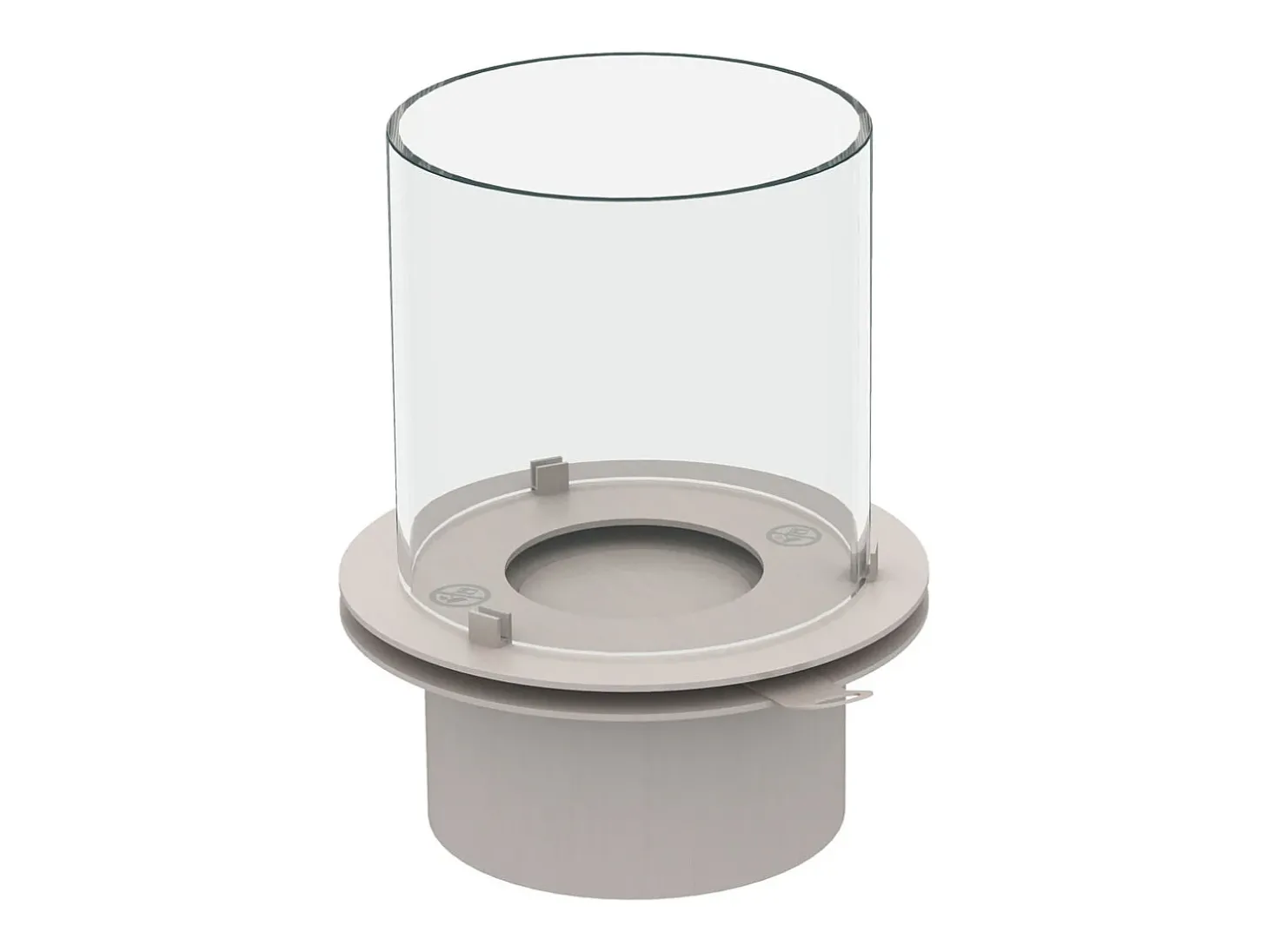 Queimador redondo com vidro para lareira a bioetanol, biolareira em aço inox 1,5 lt d.25