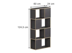 Raumteiler antracite/carvalho 60x24x124.5 eneos