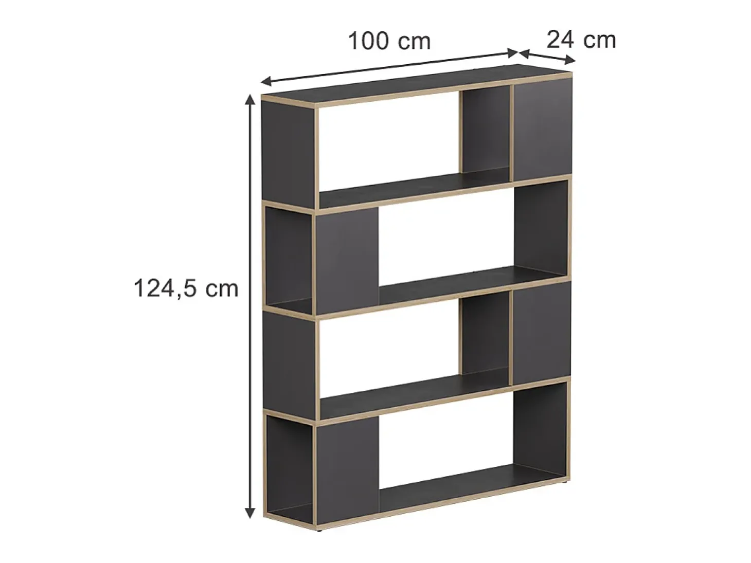 Raumteiler antracite/carvalho 100x24x124.5 eneos