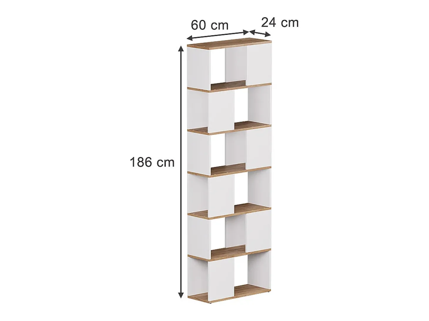 Raumteiler carvalho branco/dourado 60x24x186 eneos