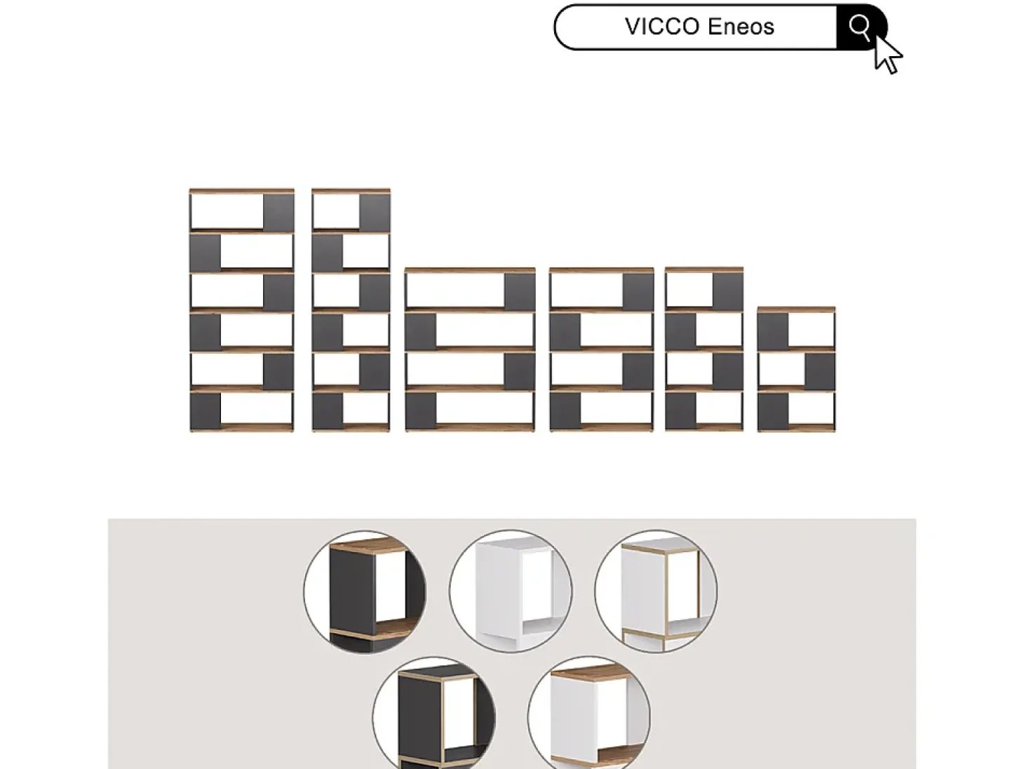 Raumteiler carvalho branco/dourado 60x24x186 eneos