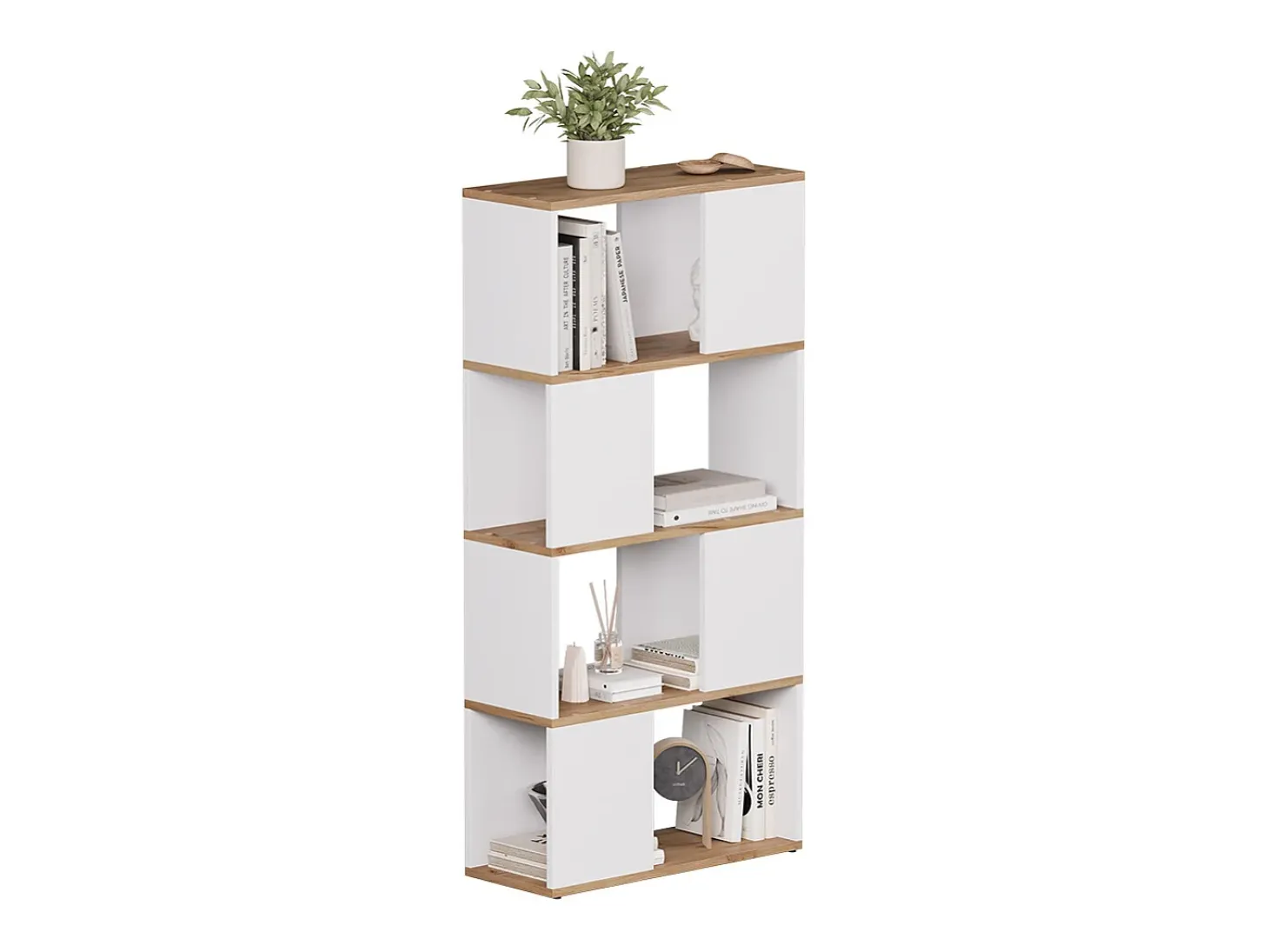 Raumteiler carvalho branco/dourado 60x24x124.5 eneos