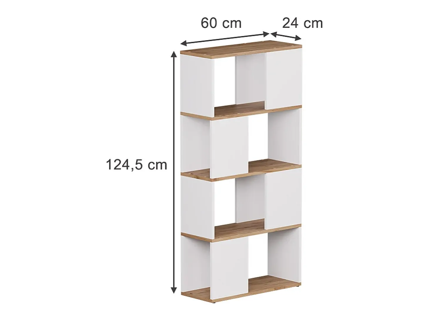 Raumteiler carvalho branco/dourado 60x24x124.5 eneos