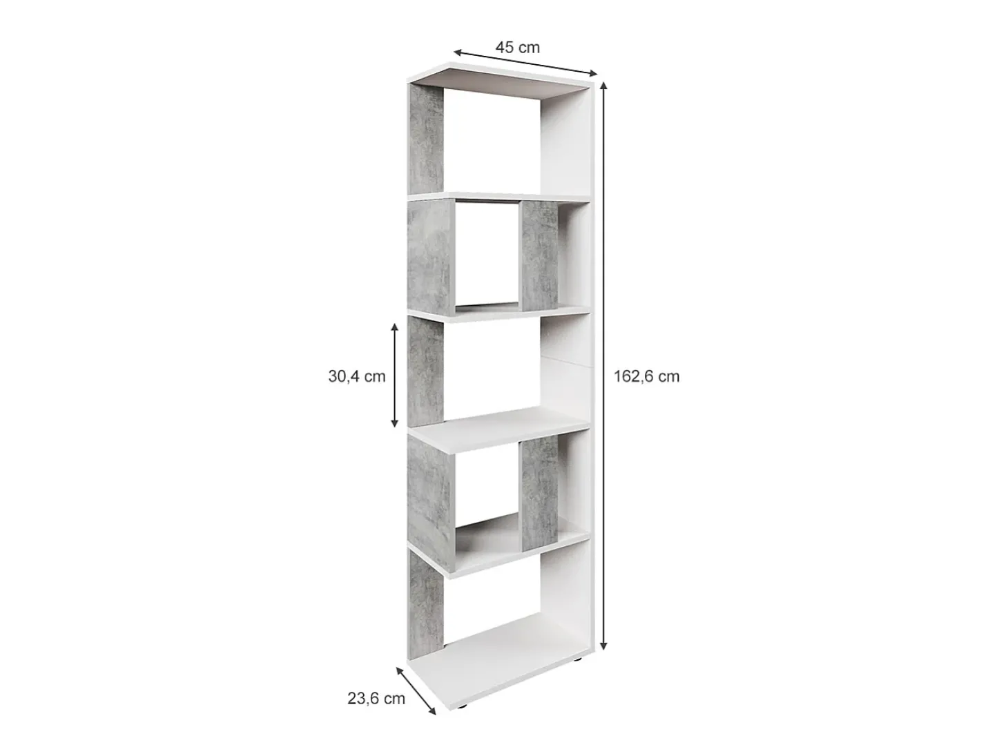 Raumteiler concreto/branco 45x23.6x162.6