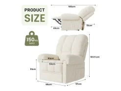 Relax poltrona poltrona poltrona elétrica, cadeira de lazer ajustável com USB, encosto ajustável, anti -estático com apoio para os pés - 96x97x104cm bege bege bege