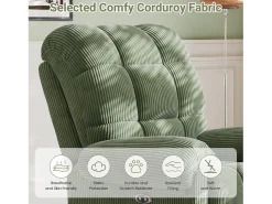 Relaxe a poltrona elétrica de poltrona, cadeira de lazer ajustável com USB, encosto ajustável, anti -estático com apoio para os pés - 96x97x104cm verde