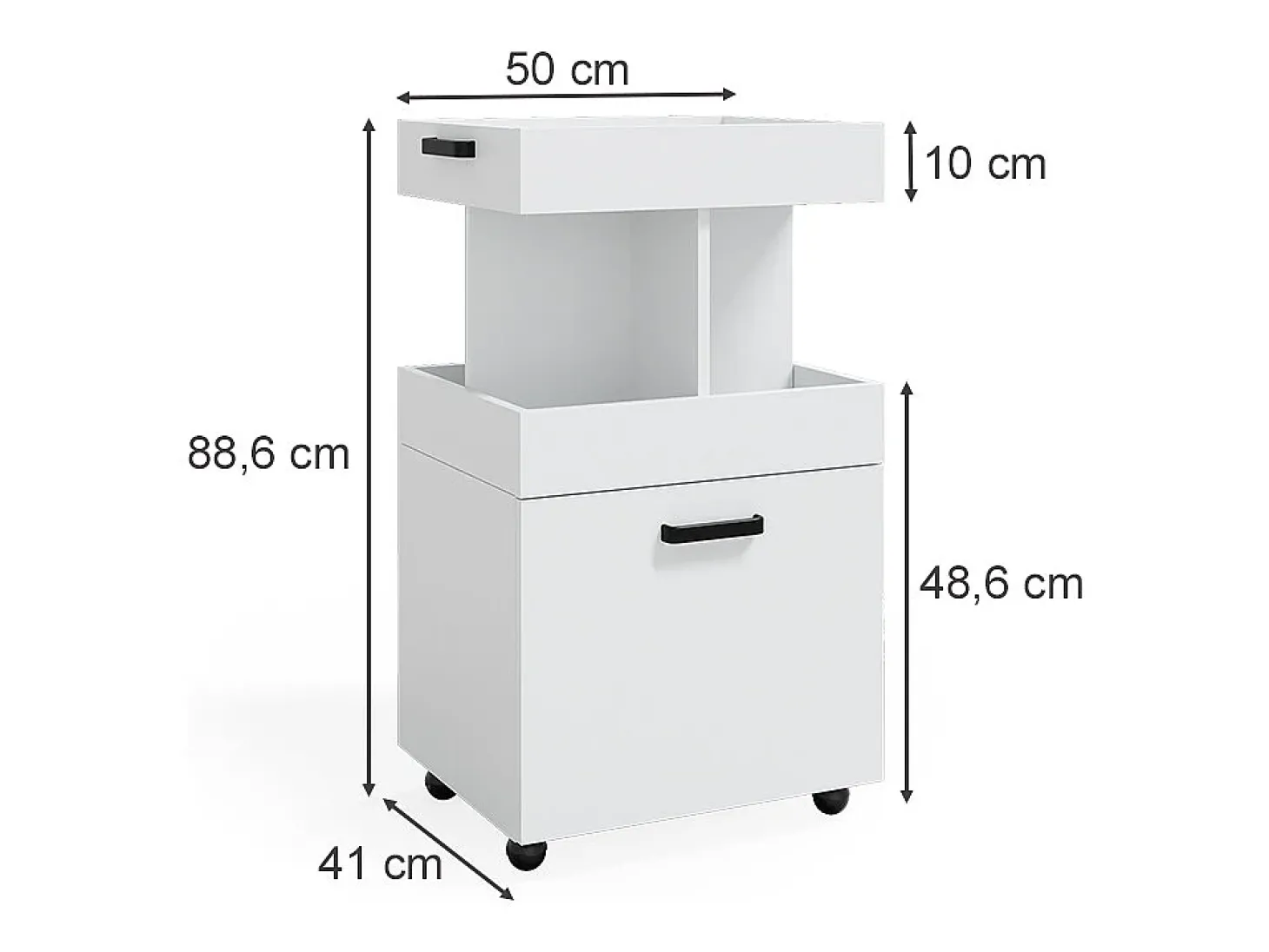 Roll container branco 50x41x88.6 kamber