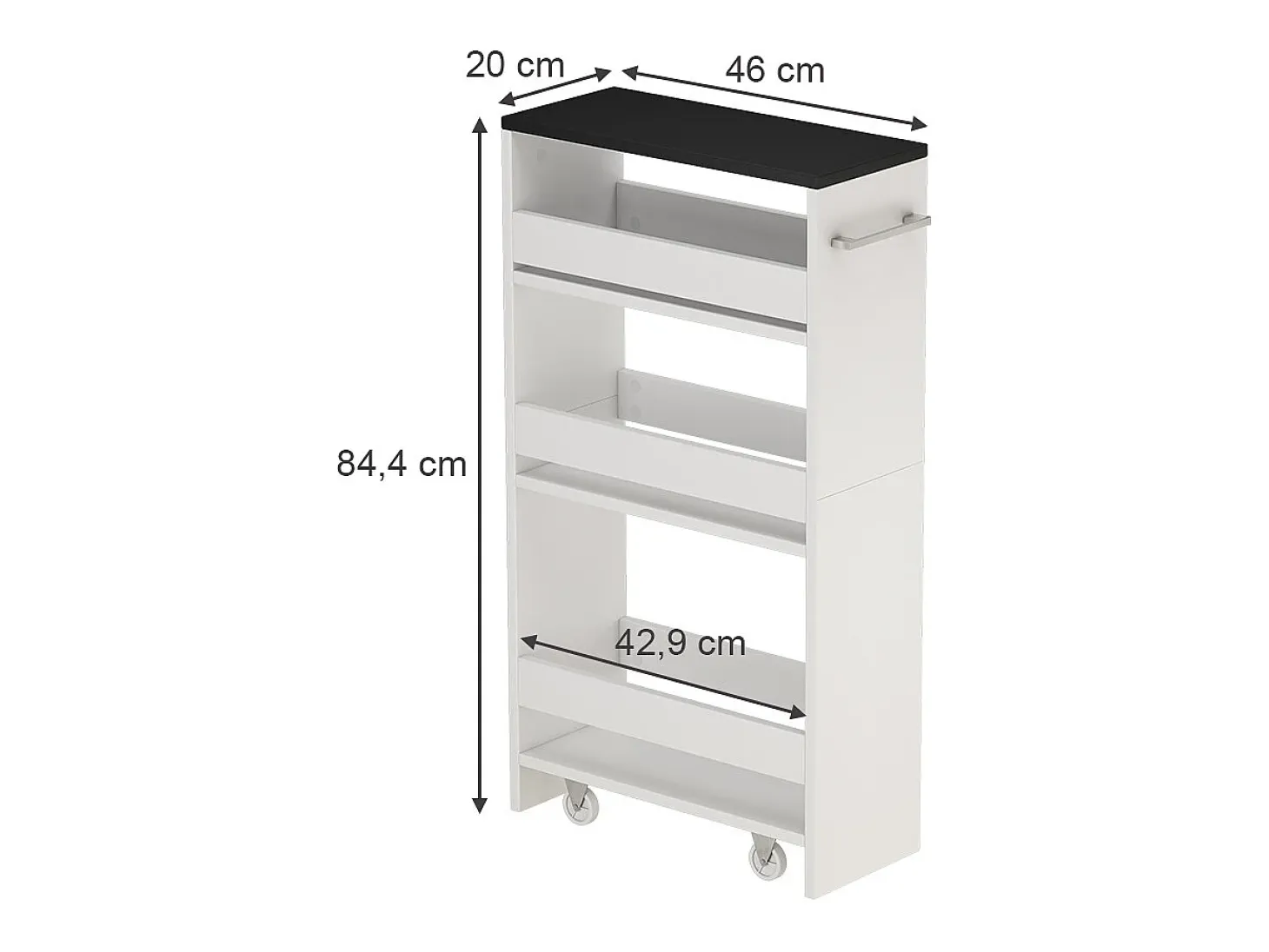 Roll container branco/antracite 20x46x84.4 rivo