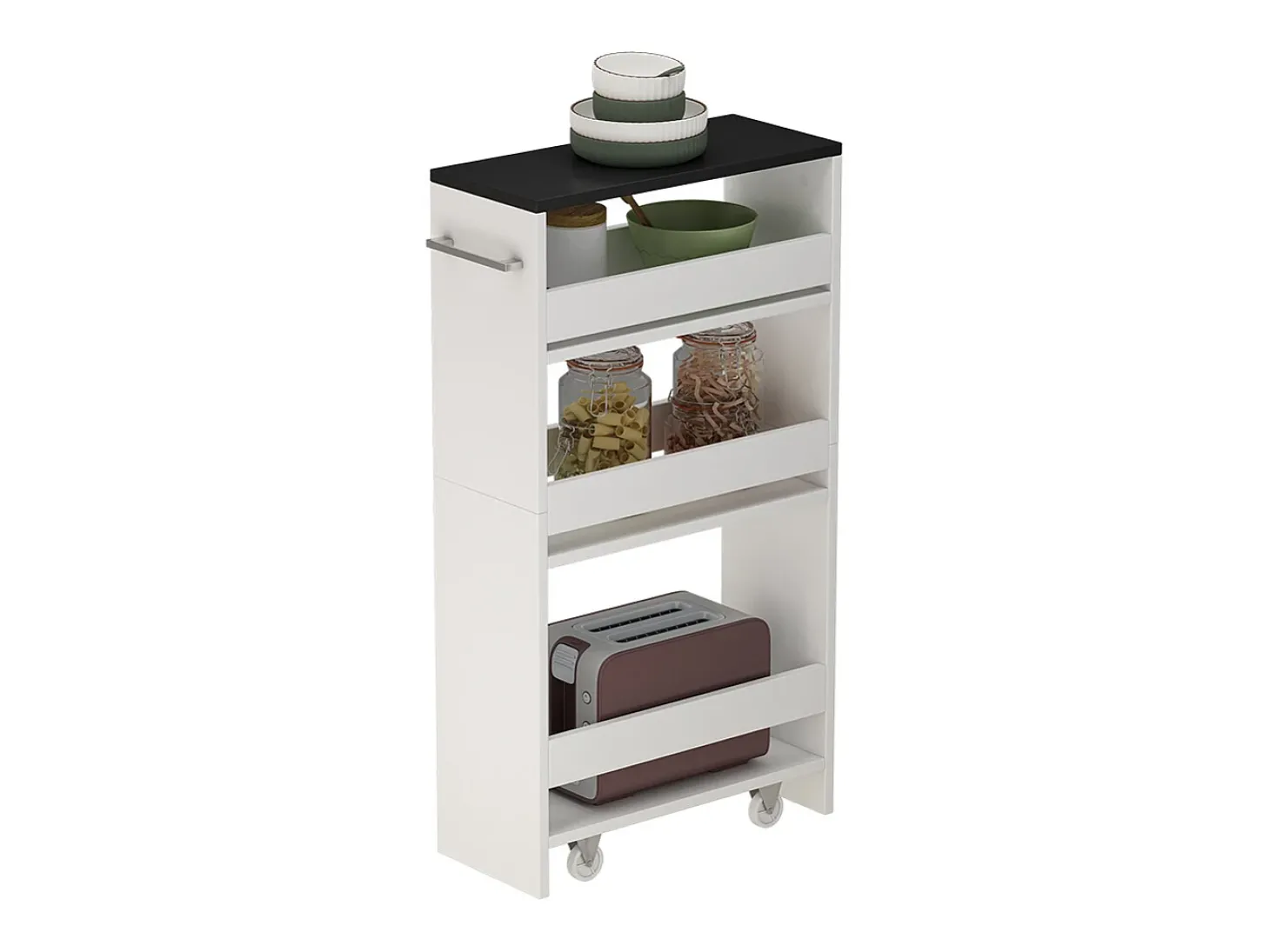 Roll container branco/antracite 20x46x84.4 rivo