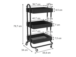 Roll container preto 45.9x34x78.7 tron
