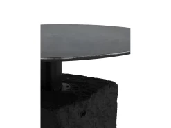 Round side table with poly resin base mgo