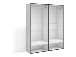 Roupeiro aberto, 120x35x145cm, Para quarto, dormitório, Barra e Prateleira, Branco