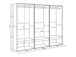 Roupeiro aberto, 180x35x145cm, Para quarto, dormitório, Barra e Prateleira, Cimento