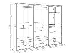 Roupeiro aberto, 180x35x145cm, Para quarto, dormitório, Sapateira, Cimento