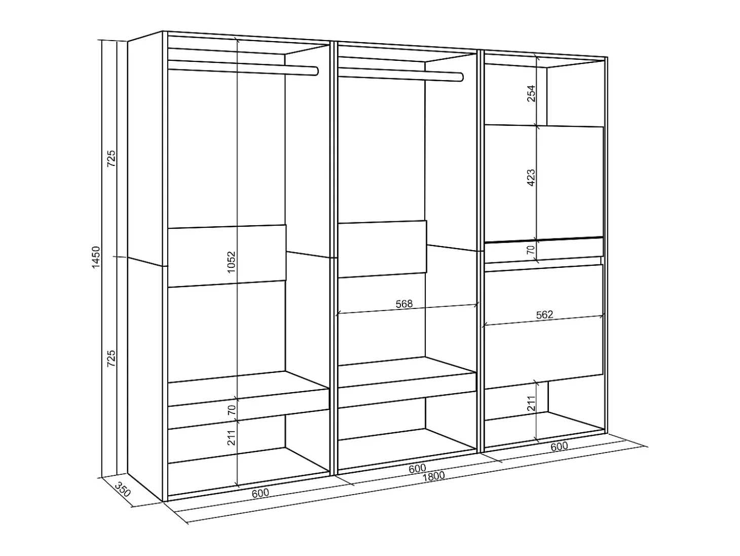Roupeiro aberto, 180x35x145cm, Para quarto, dormitório, Sapateira, Branco