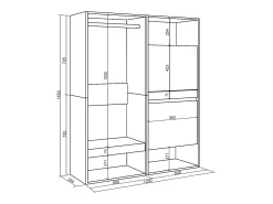 Roupeiro aberto, 120x35x145cm, Para quarto, dormitório, Sapateira, Branco