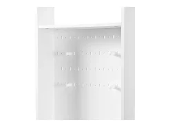 Roupeiro branco com 3 gavetas, 1 porta, 4 ganchos e painel perfurado, 100 x 35 x 180 cm