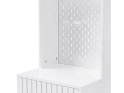 Roupeiro branco com 2 portas, 1 gaveta, 4 ganchos e 1 banco, 100x30x180cm