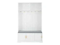 Roupeiro branco com 3 portas, sapateira e 6 ganchos, simples e versátil 120×40×191 cm