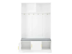Roupeiro branco com 3 portas, sapateira e 6 ganchos, simples e versátil 120×40×191 cm
