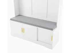 Roupeiro branco com 3 portas, sapateira e 6 ganchos, simples e versátil 120×40×191 cm