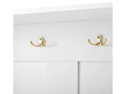 Roupeiro branco com 3 portas, sapateira e 6 ganchos, simples e versátil 120×40×191 cm