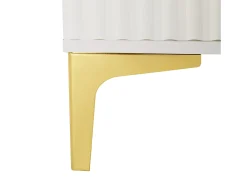 Roupeiro branco com 3 portas e 6 ganchos, pés dourados, 120 x 40 x 191,5 cm