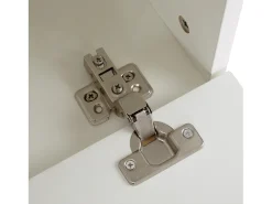 Roupeiro branco com 3 portas e 6 ganchos, pés dourados, 120 x 40 x 191,5 cm