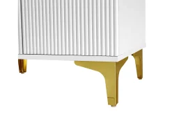 Roupeiro branco com 2 portas, sapateira e almofada, ganchos, pés dourados 60,5x35,2x180,5cm