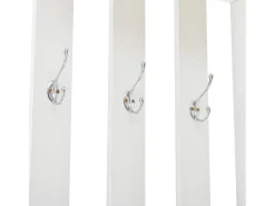 Roupeiro branco com 2 portas, gaveta, ganchos e banco, porta de vidro 85x33,5x200cm