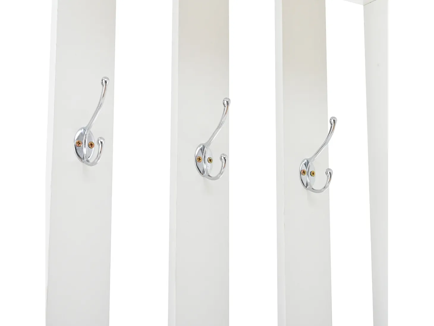 Roupeiro branco com 2 portas, gaveta, ganchos e banco, porta de vidro 85x33,5x200cm