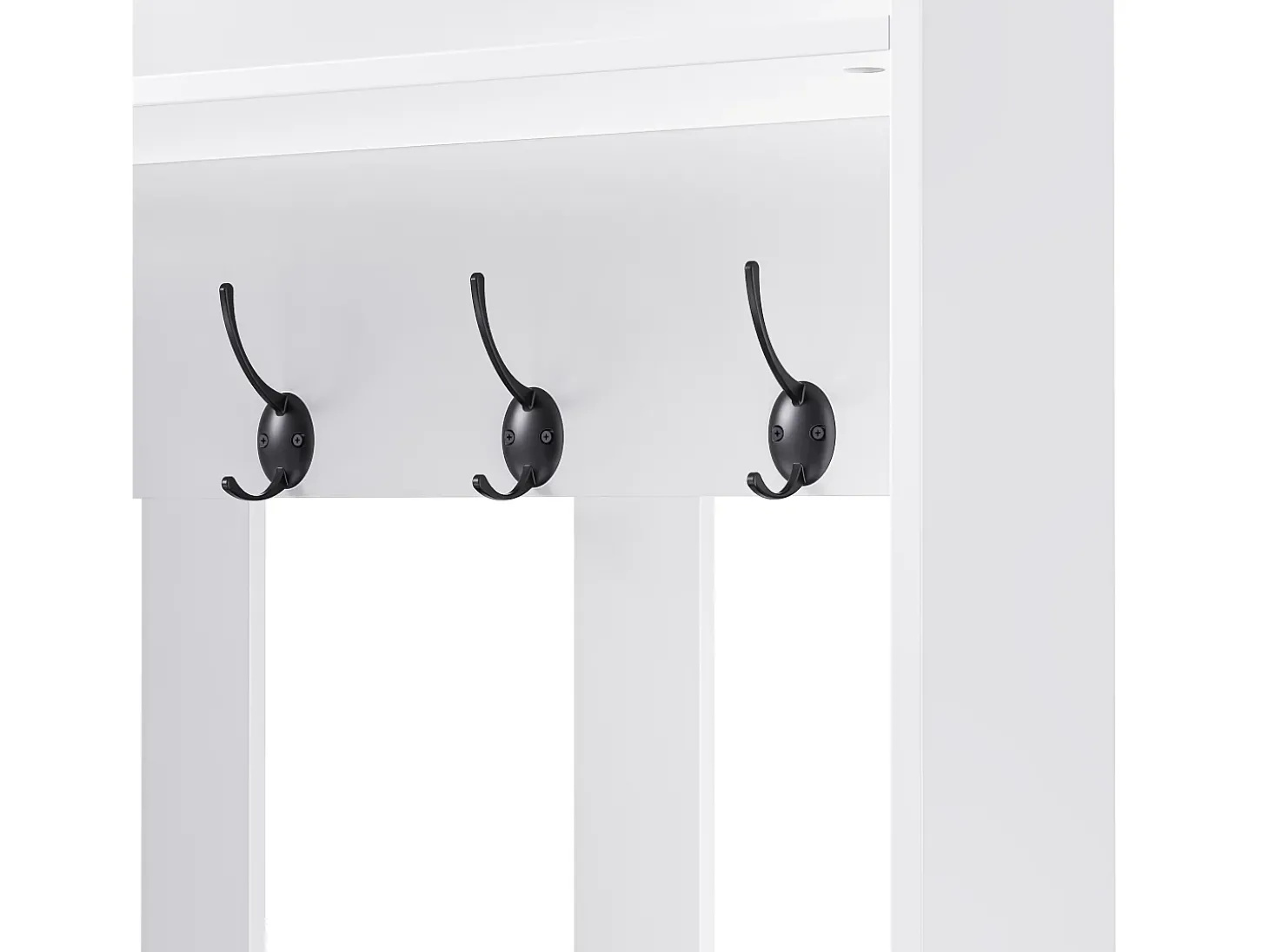 Roupeiro branco com 1 porta, 2 gavetas, 4 ganchos e 1 banco 100 x 35 x 180 cm