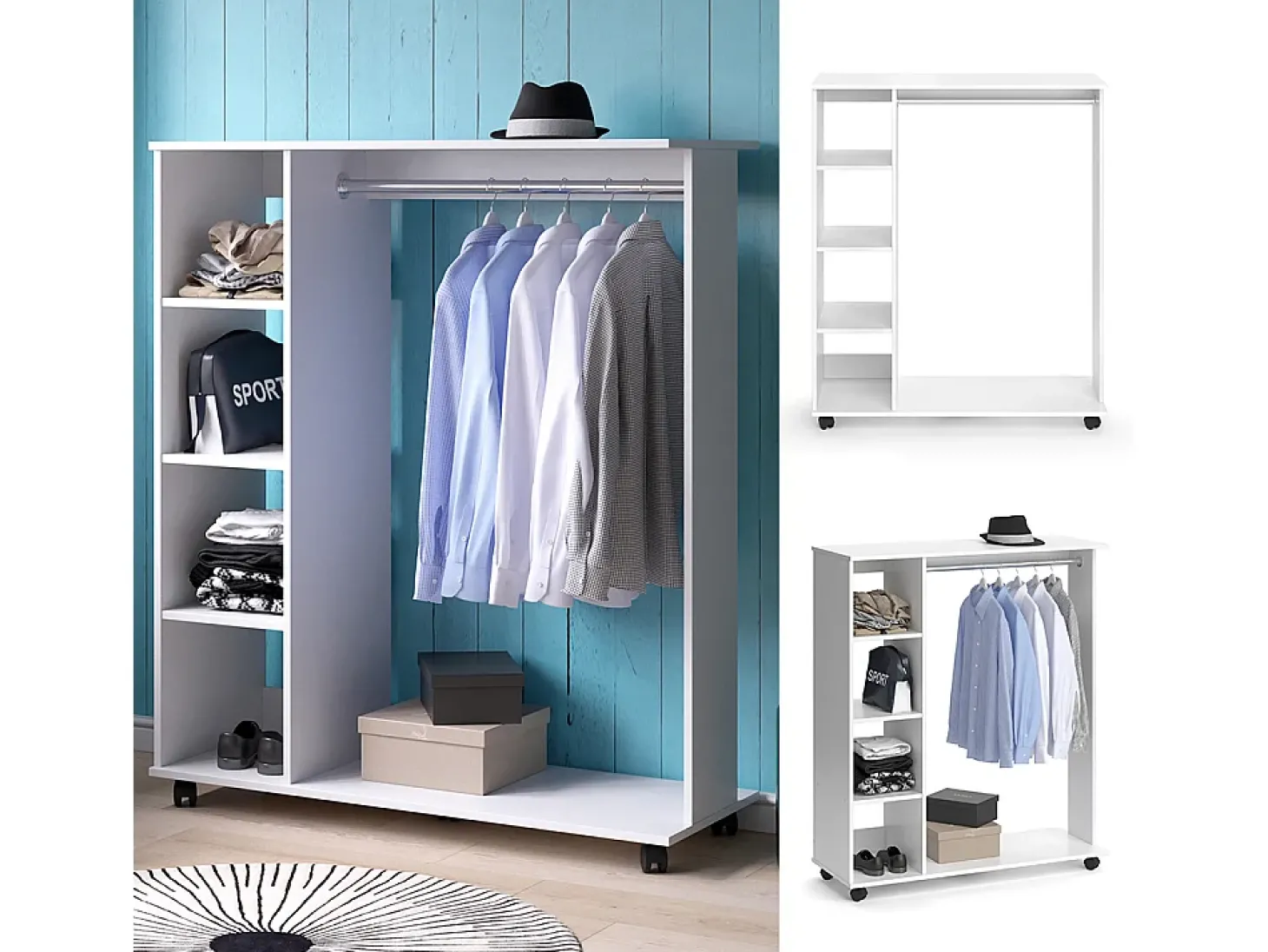 Roupeiro branco 110x42x129.4 cosmo