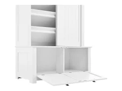 Roupeiro com 2 portas de correr e 2 portas - Minimalista - Madeira MDF branca