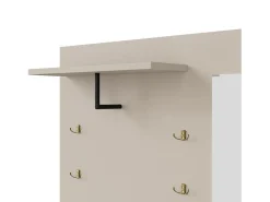 Roupeiro com 2 portas, gaveta, espelho e almofada, material MDF 110x37x185,5 cm