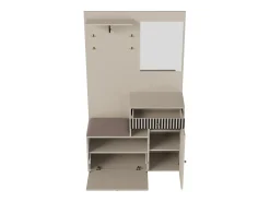 Roupeiro com 2 portas, gaveta, espelho e almofada, material MDF 110x37x185,5 cm