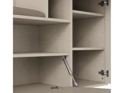 Roupeiro com 2 portas, gaveta, espelho e almofada, material MDF 110x37x185,5 cm