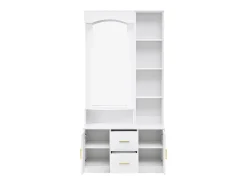 Roupeiro com espelho, 2 gavetas e 2 portas - Branco 90 x 40 x 180 cm