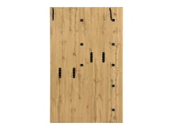 Roupeiro natural com 2 portas, espelho, suporte para guarda-chuvas e sapateira, multifunções 115 x 37 x 185