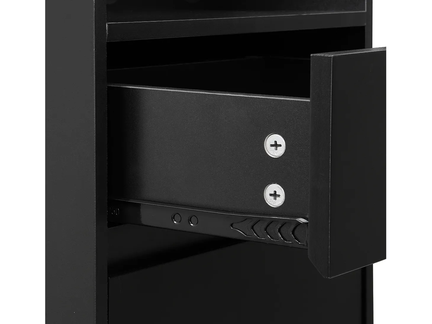 Roupeiro preto com 3 gavetas, 1 porta, 4 ganchos e painel perfurado, 100 x 35 x 180 cm