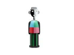 Saca-rolhas Alessandro M. Parade Alessi por Arthur Arbesser, design multicolor em AlkiPaper® e zamak cromado, 21 cm