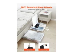 Sacos de Armazenamento SucceBuy sob a Cama com Rodinhas, Organizador de Sapatos sob a Cama 80,5x39,6x17,5 cm, Caixa de Armazenamento com Tampa