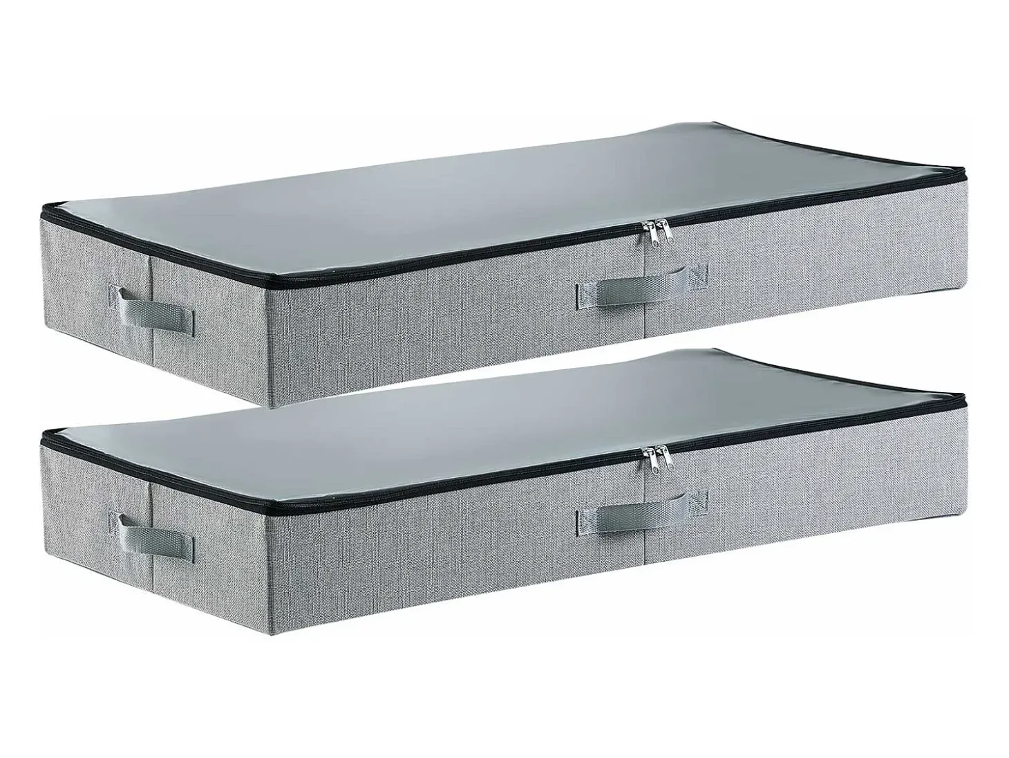 Sacos de Armazenamento SucceBuy sob a Cama 2 Peças 45 L, Organizador de Sapatos sob a Cama com Tampas Transparentes, Caixa de Armazenamento para Roupas